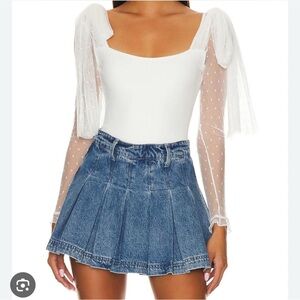 White Free People Intimately Tongue Tied Bodysuit